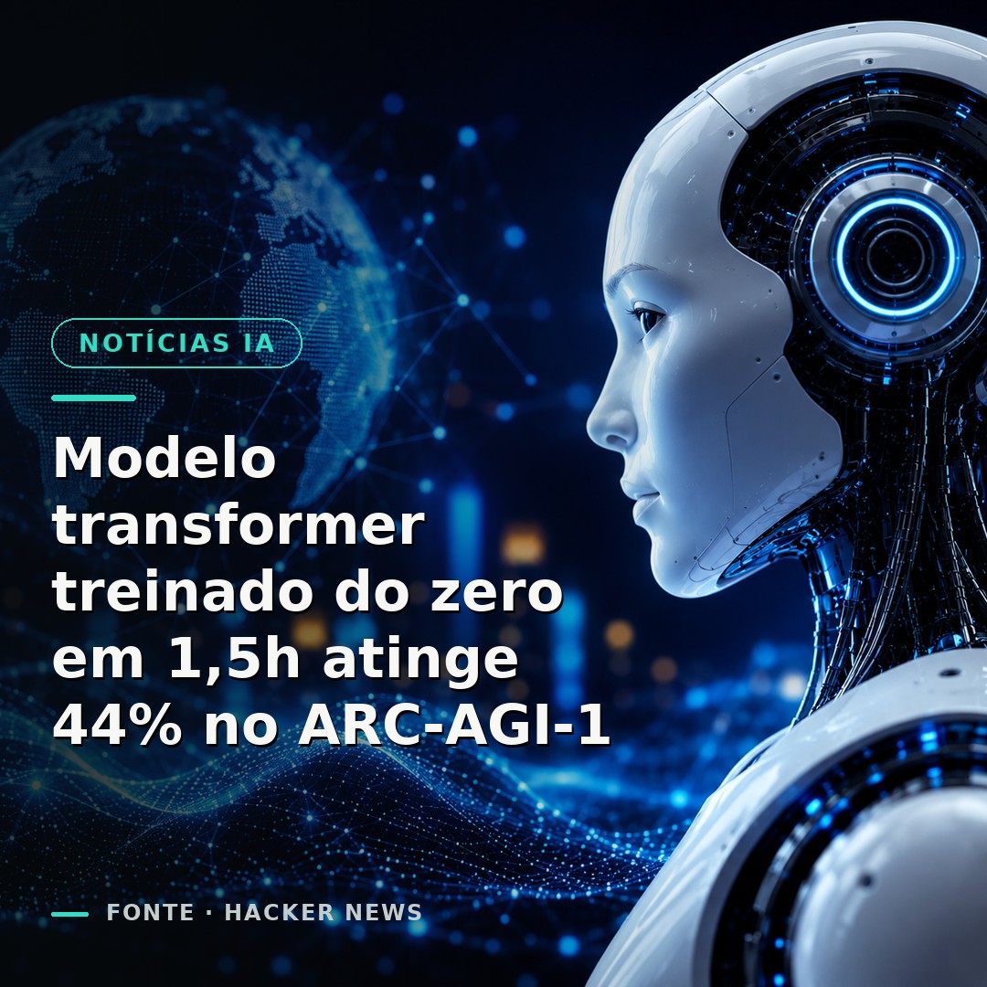 Modelo transformer treinado do zero em 1,5h atinge 44% no ARC-AGI-1
